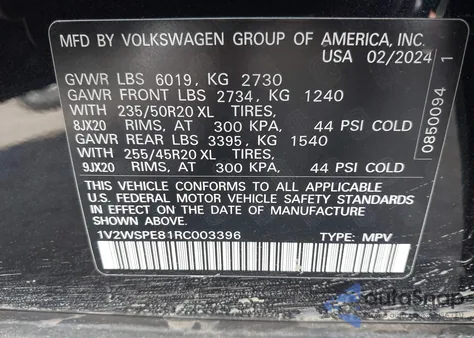 2024 Volkswagen Id.4 Awd Pro S from USA, damaged, VIN 1V2WSPE81RC003396